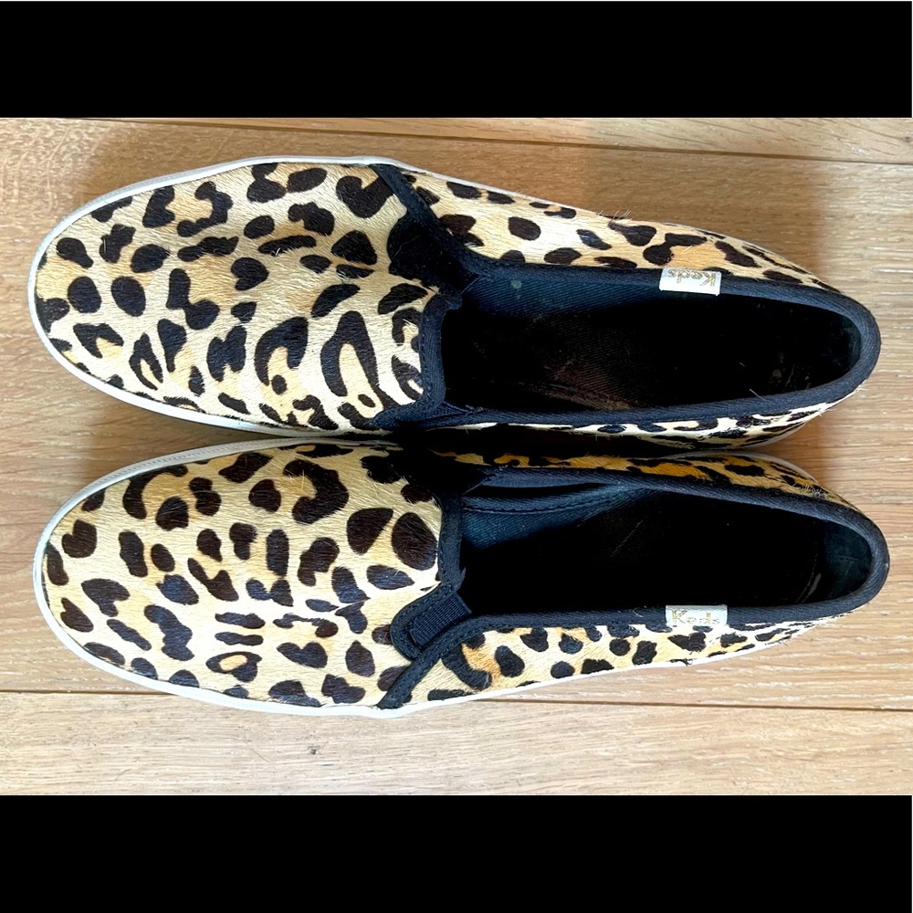 EUC Kate Spade x Keds Leopard Sneakers Slip SZ 6.5